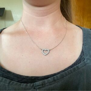 Authentic pandora heart shaped necklace. Sterling silver.